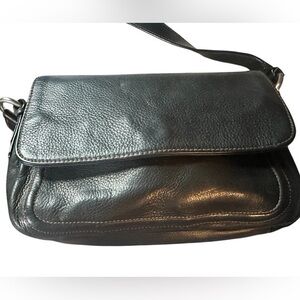 Classic Black Leather Crossbody Bag